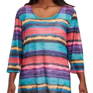 TRAVEL ELEMENTS Women's Plus Size Wavy Stripe Burn